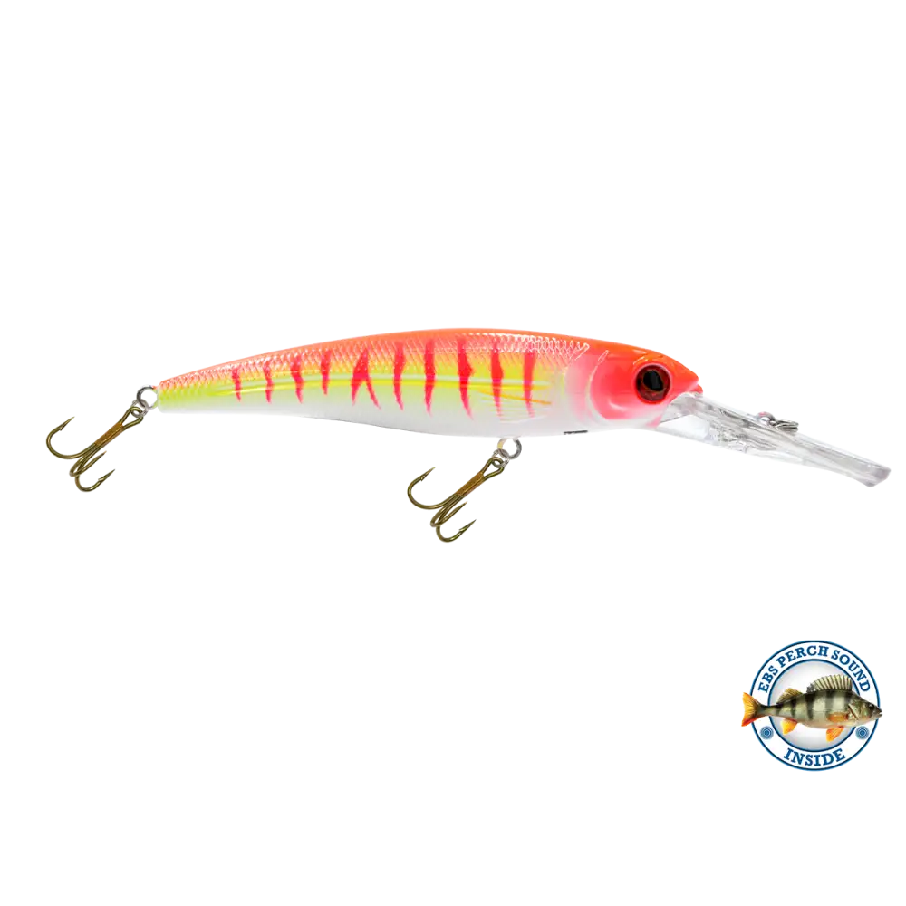 Voyager 15 Walleye Deep-Diving Trolling Crankbait – EBS Sound Technology | Color & Sound: Yellow Sunrise / Minnow Pink