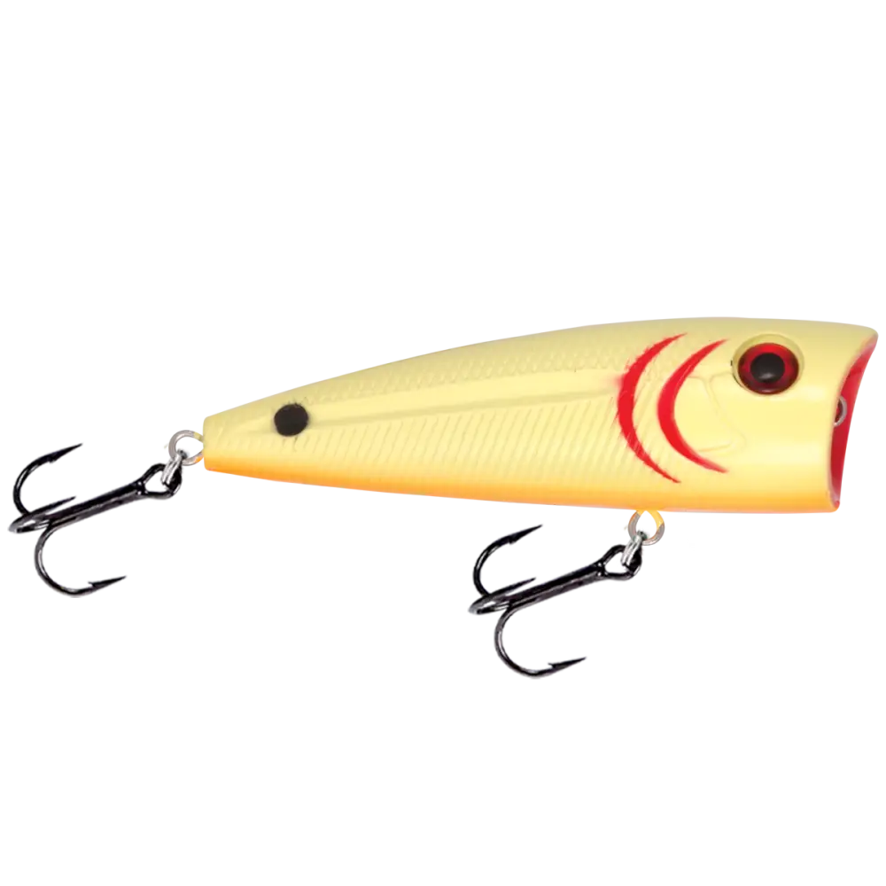 Walk N Pop 77 Topwater Popper | Color: Midnight Beauty Shad Black Back Chrome Tennessee Bluetreuse Pure Bone Silver