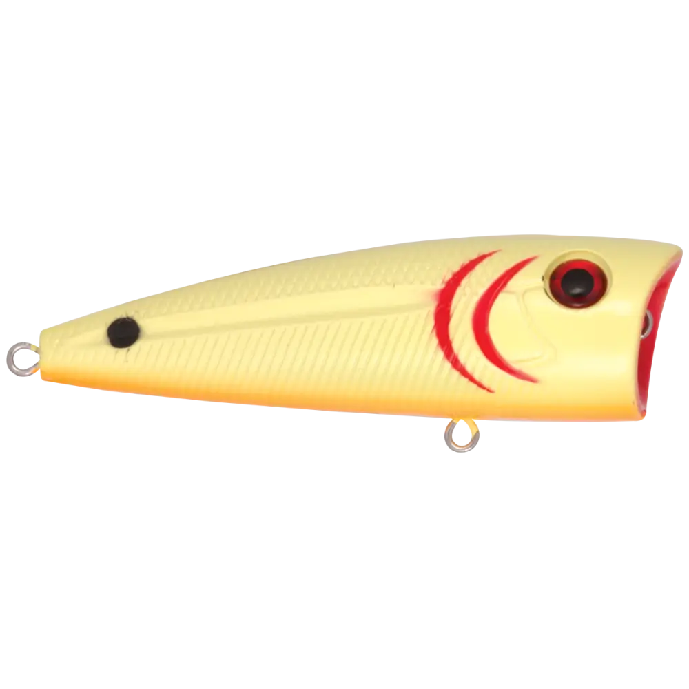 Walk N Pop 77 Topwater Popper | Color: Midnight Beauty Shad Black Back Chrome Tennessee Bluetreuse Pure Bone Silver