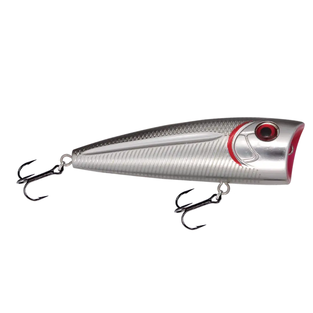 Walk N Pop 77 Topwater Popper | Color: Midnight Beauty Shad Black Back Chrome Tennessee Bluetreuse Pure Bone Silver