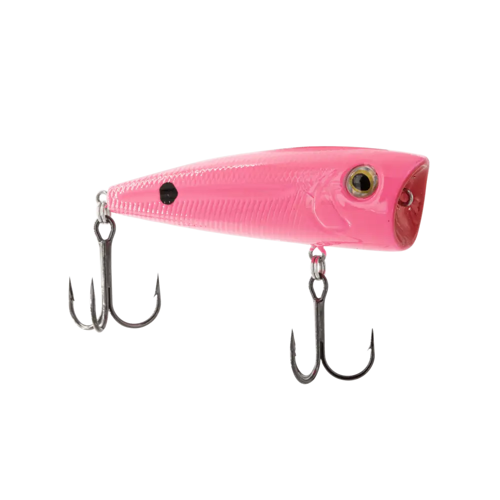Walk N Pop 77 Topwater Popper for Bass – EBS Sound Technology | Color: Black Back Chrome Shad Beauty Bluetreuse True