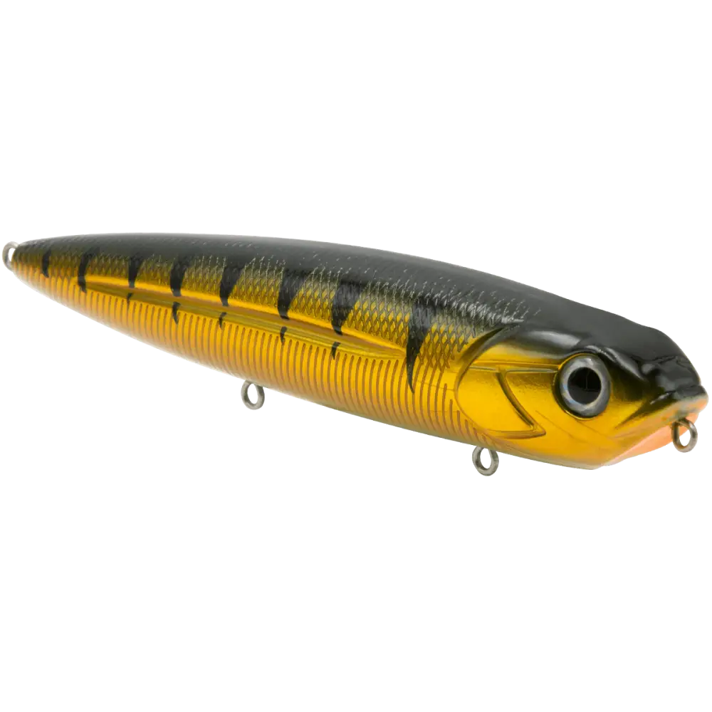Walking Boss 4.7’’ Walk-the-Dog Topwater – EBS MultiTouch 3-Sound Technology | Color: Beauty Shad Black Back Chrome