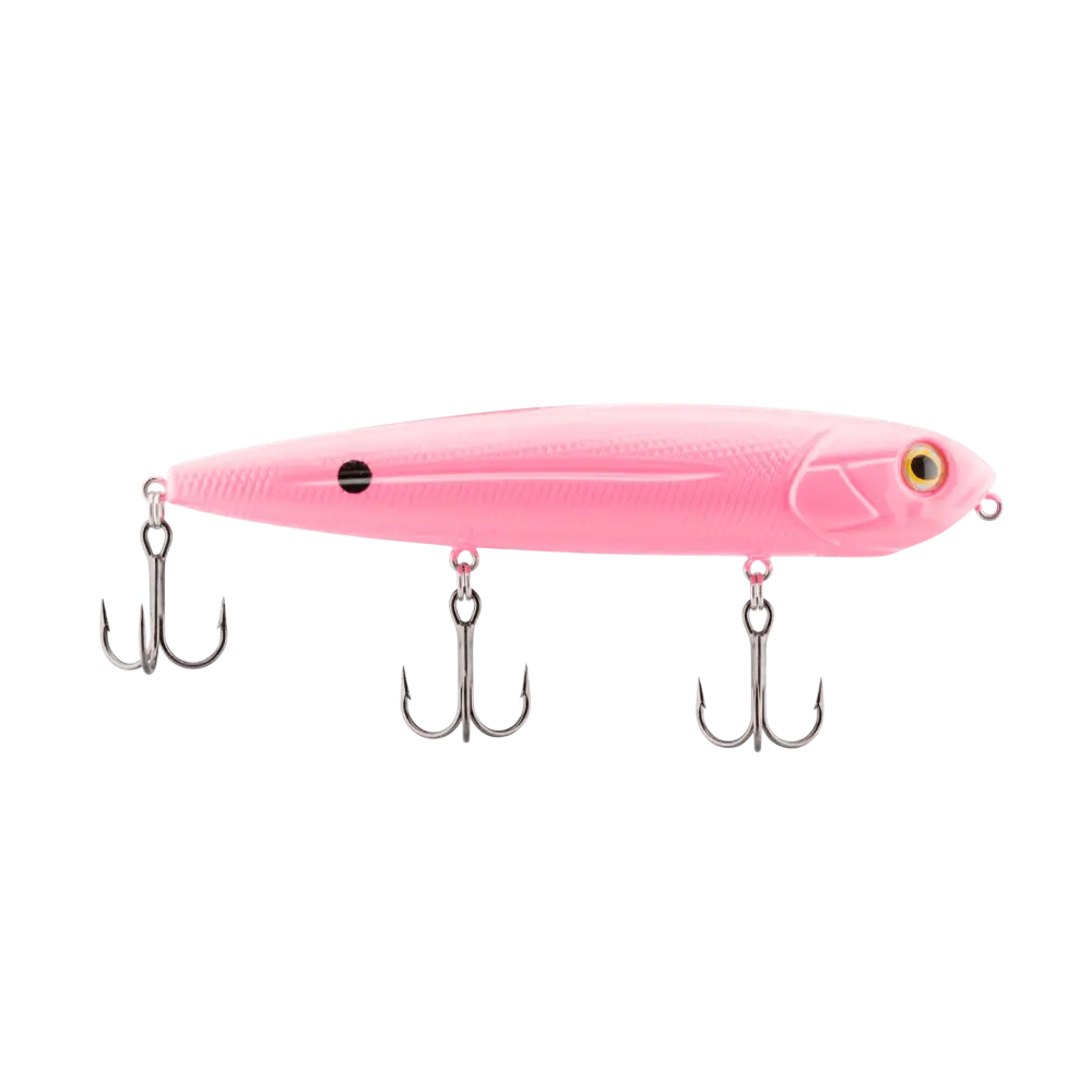 Walking Boss 4.7’’ Walk-the-Dog Topwater Lure – EBS Sound Technology | Color: Black Back Chrome Shad Pure Bone