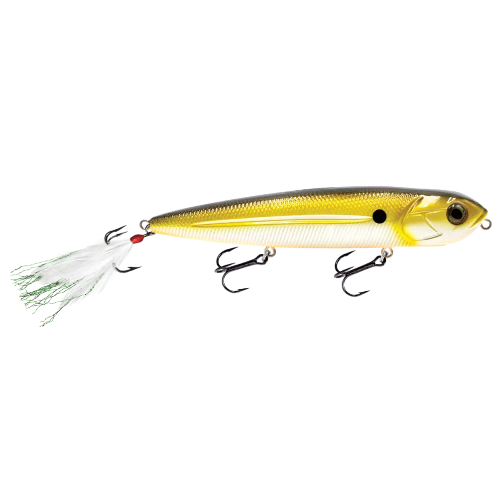 Walking Boss 4.7’’ Walk-the-Dog Topwater Lure – EBS Sound Technology | Color: Black Back Chrome Shad Pure Bone