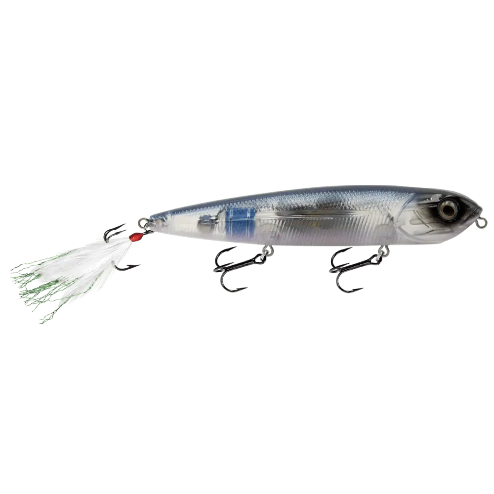 Walking Boss 4.7’’ Walk-the-Dog Topwater Lure – EBS Sound Technology | Color: Black Back Chrome Shad Pure Bone