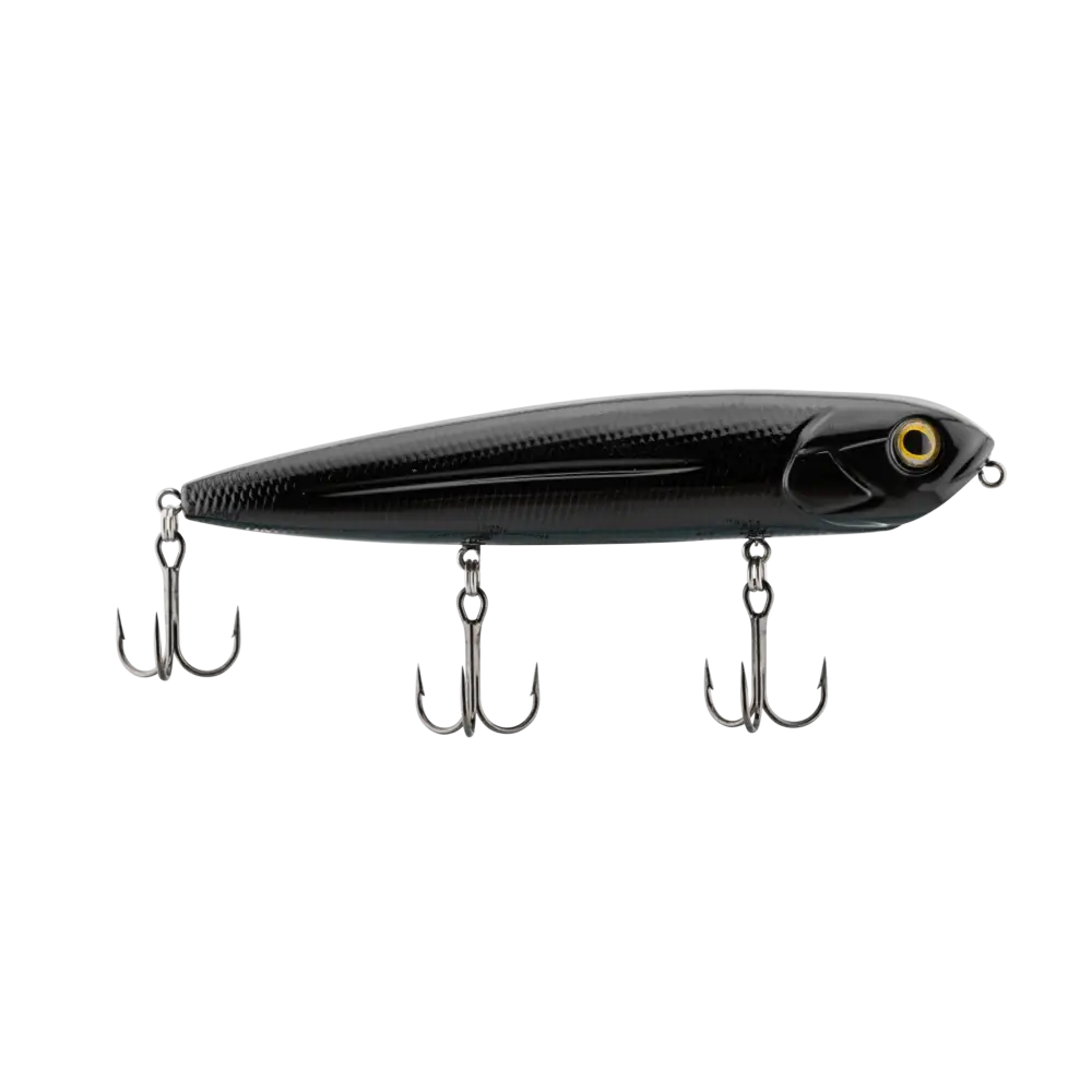 Walking Boss 4.7’’ Walk-the-Dog Topwater Lure – EBS Sound Technology | Color: Black Back Chrome Shad Pure Bone