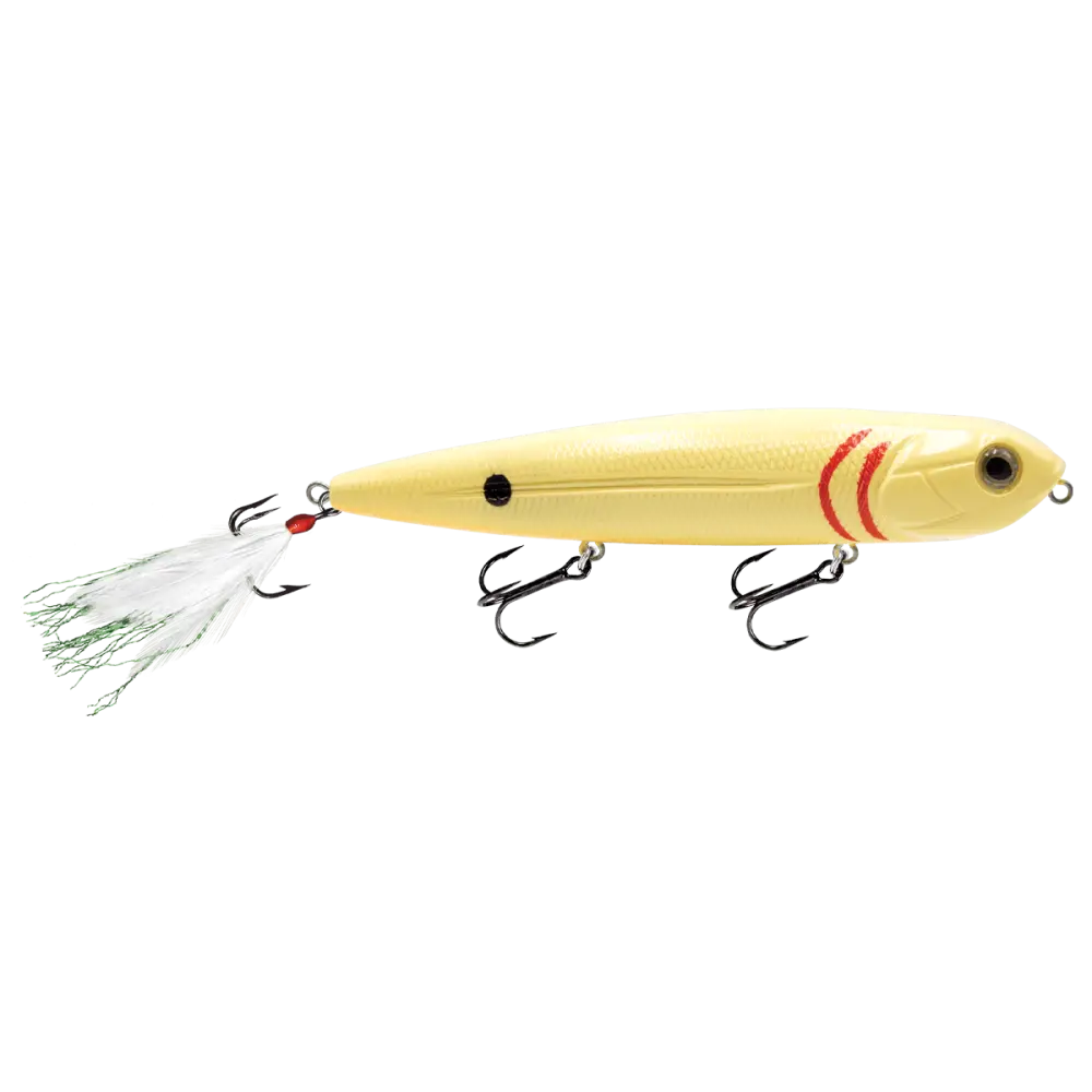 Walking Boss 4.7’’ Walk-the-Dog Topwater Lure – EBS Sound Technology | Color: Black Back Chrome Shad Pure Bone