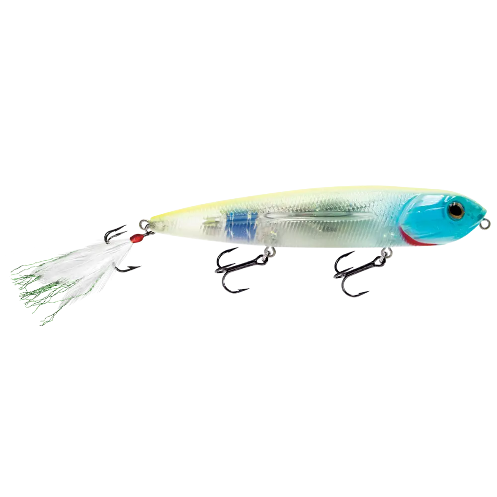 Walking Boss 4.7’’ Walk-the-Dog Topwater Lure – EBS Sound Technology | Color: Black Back Chrome Shad Pure Bone