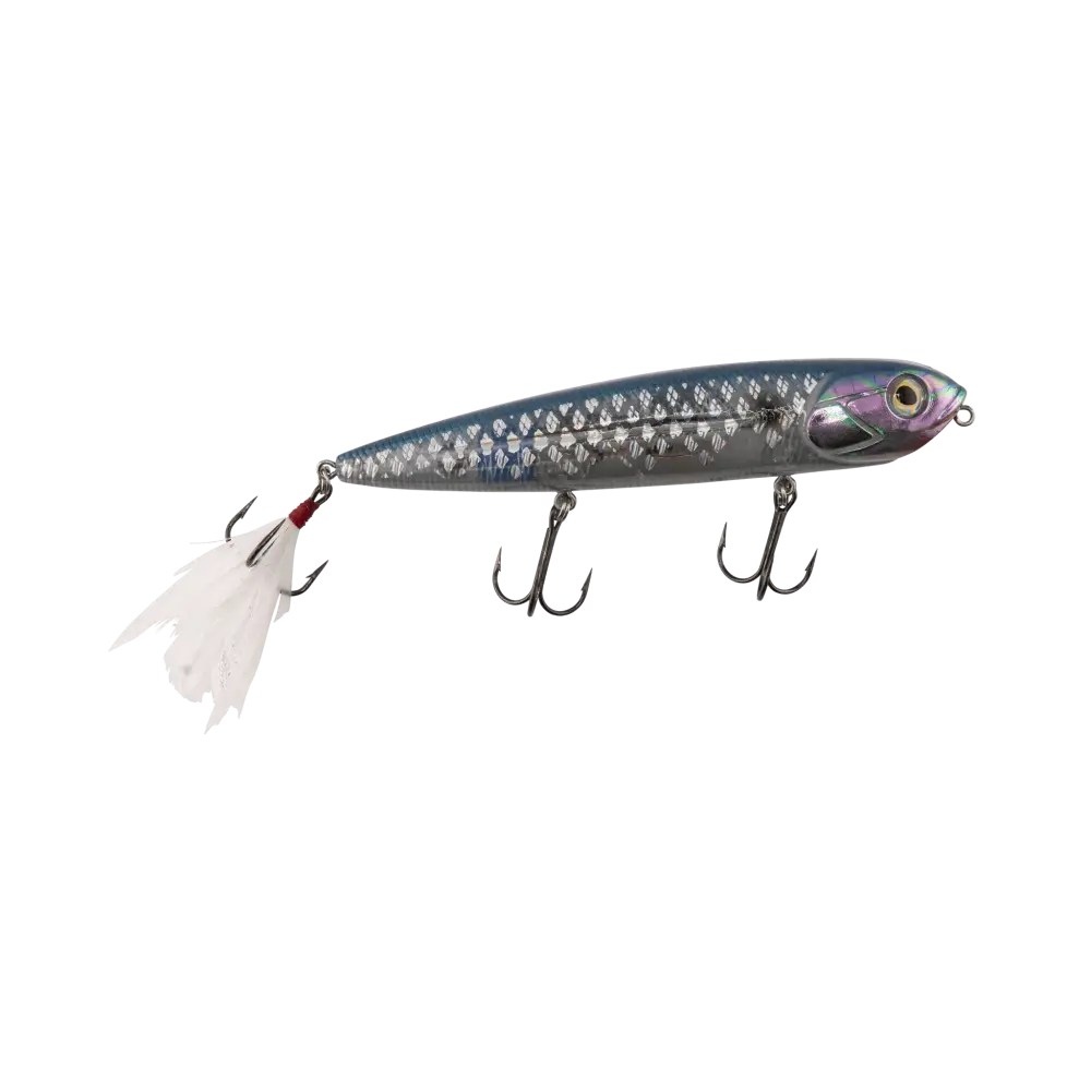 Walking Boss 4.7’’ Walk-the-Dog Topwater Lure – EBS Sound Technology | Color: Black Back Chrome Shad Pure Bone