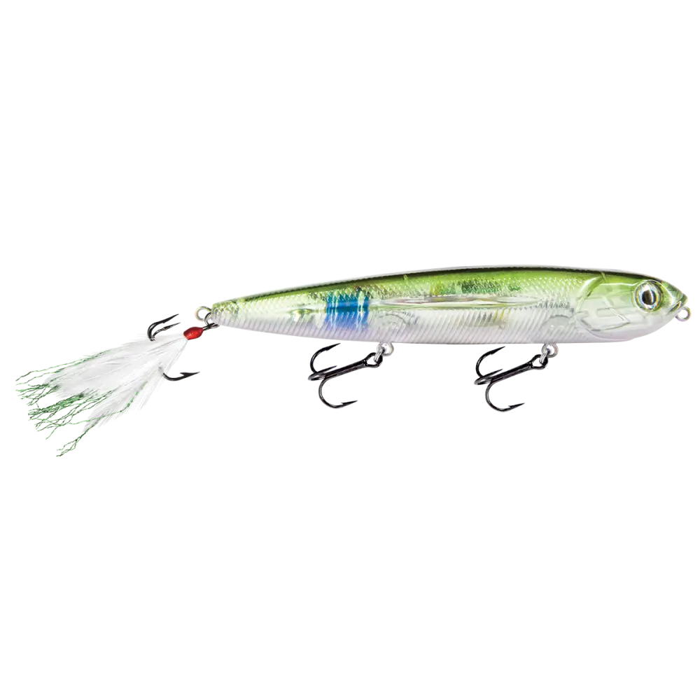 Walking Boss 4.7’’ Walk-the-Dog Topwater Lure – EBS Sound Technology | Color: Black Back Chrome Shad Pure Bone