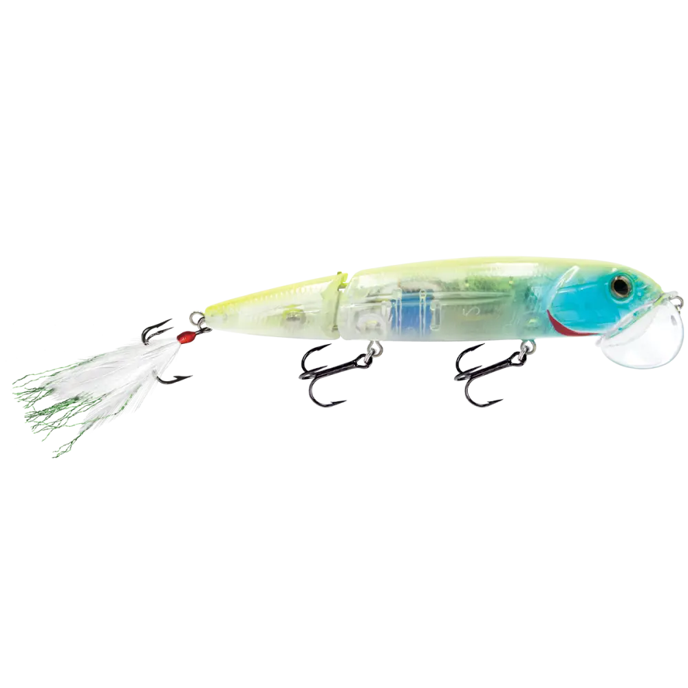 Walking Boss II 4.7’’ Topwater Lure for Bass & Predators – EBS Sound Technology | Color: Bone Cracker Chartreuse blue