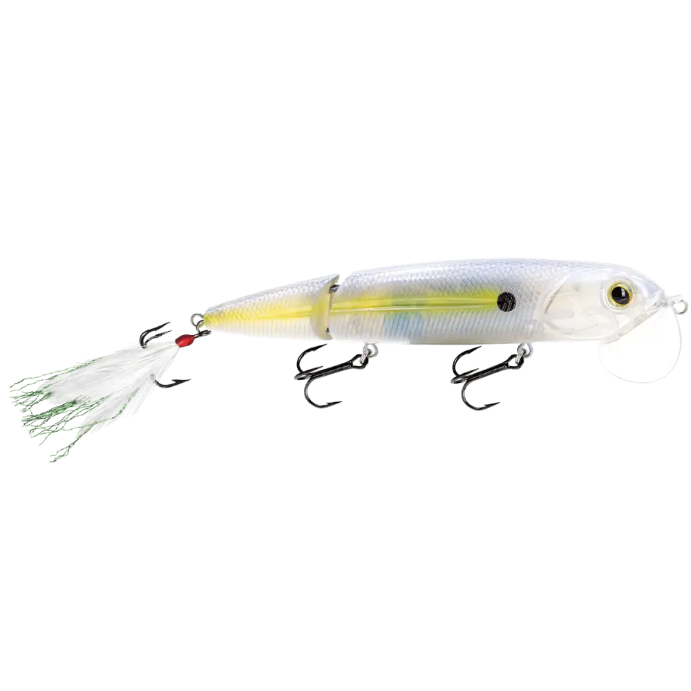 Walking Boss II 4.7’’ Topwater Lure for Bass & Predators – EBS Sound Technology | Color: Bone Cracker Chartreuse blue