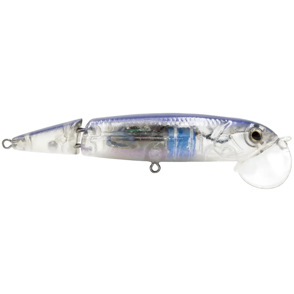 Walking Boss II Jr. 4’’ Jointed Topwater Lure – EBS Sound Technology | Color: Chartreuse Blue Shiner Black Back Chrome