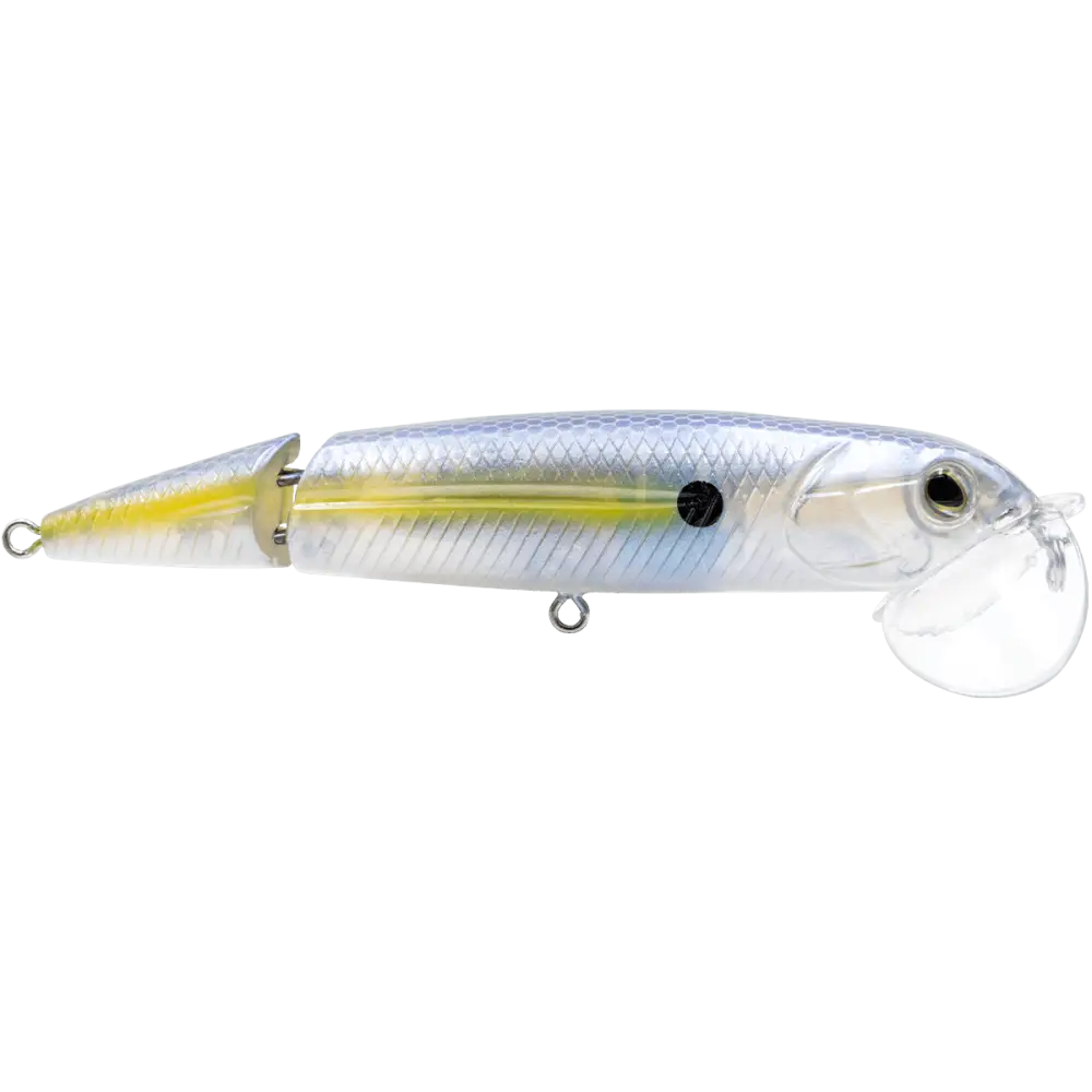 Walking Boss II Jr. 4’’ Jointed Topwater Lure – EBS Sound Technology | Color: Chartreuse Blue Shiner Black Back Chrome
