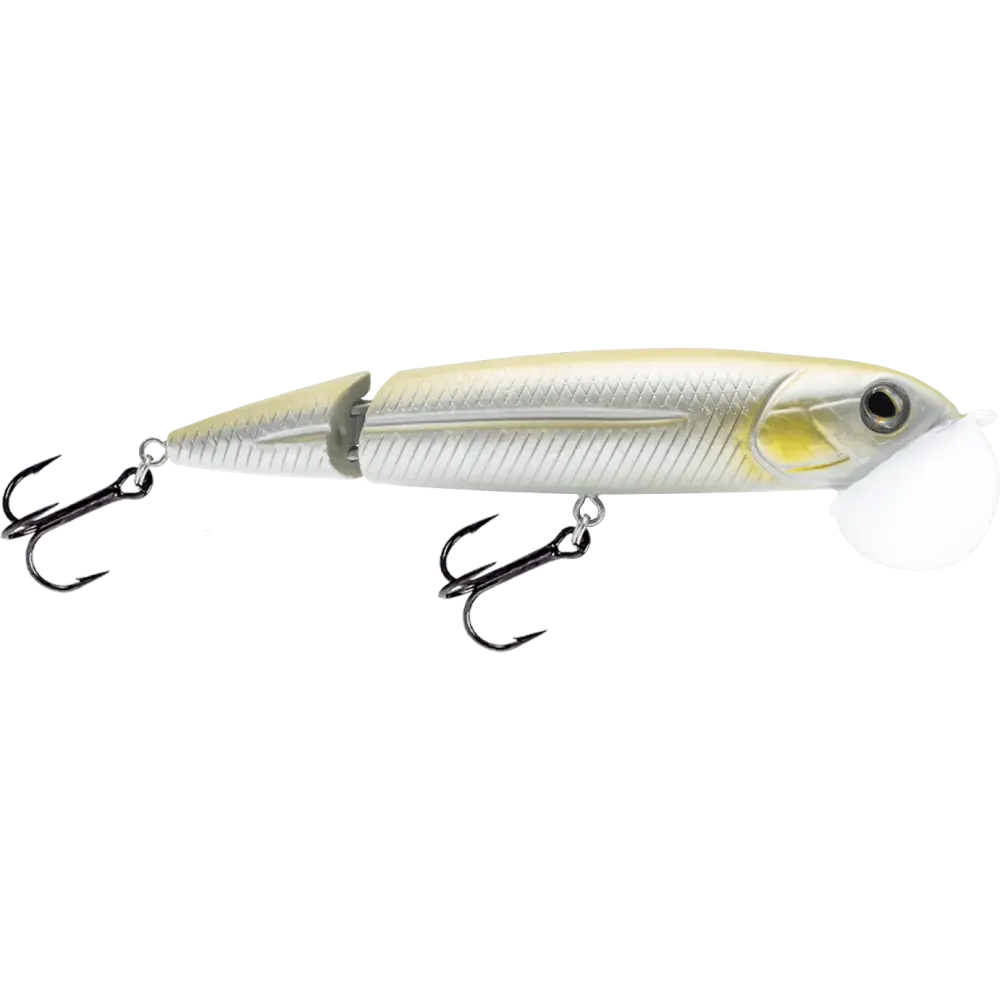Walking Boss II Jr. 4’’ Jointed Topwater Lure – EBS Sound Technology | Color: Chartreuse Blue Shiner Black Back Chrome