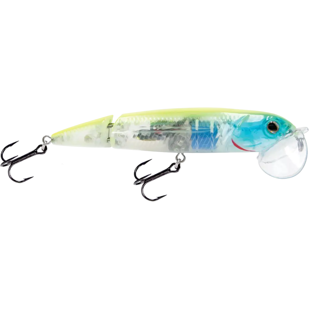 Walking Boss II Jr. 4’’ Jointed Topwater Lure – EBS Sound Technology | Color: Chartreuse Blue Shiner Black Back Chrome