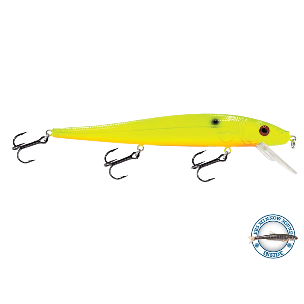 Walleye Jerkbait 136 Suspending – EBS Sound Technology | Color & Sound: Pink Crush / Perch Candy Corn / Blue Tiger