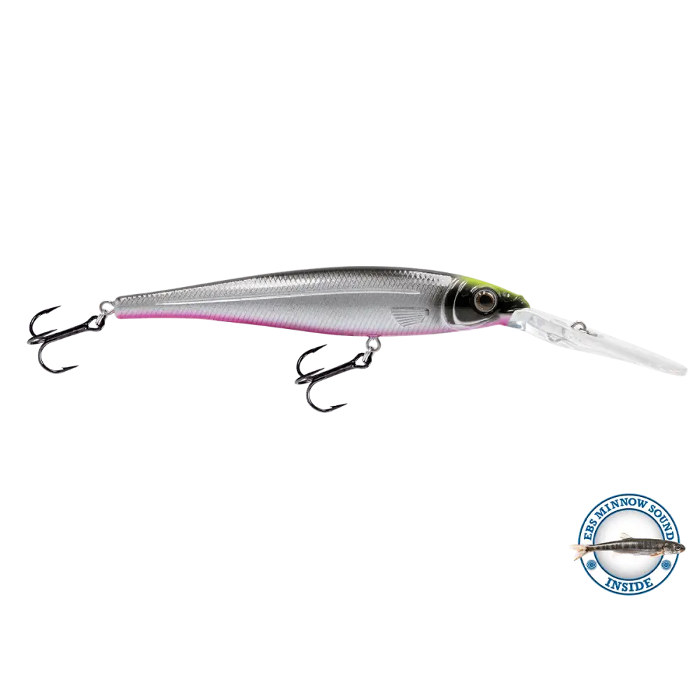 Walleye Minnow 111 Crankbait – EBS Sound Technology | Color & Sound: Yellow Sunrise / Pink Crush / Perch Blue Tiger
