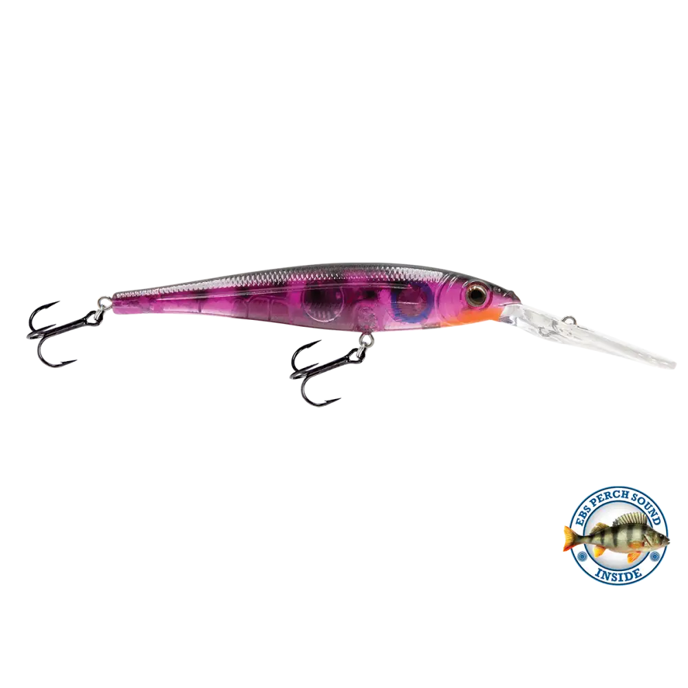 Walleye Minnow 111 Crankbait – EBS Sound Technology | Color & Sound: Yellow Sunrise / Pink Crush / Perch Blue Tiger
