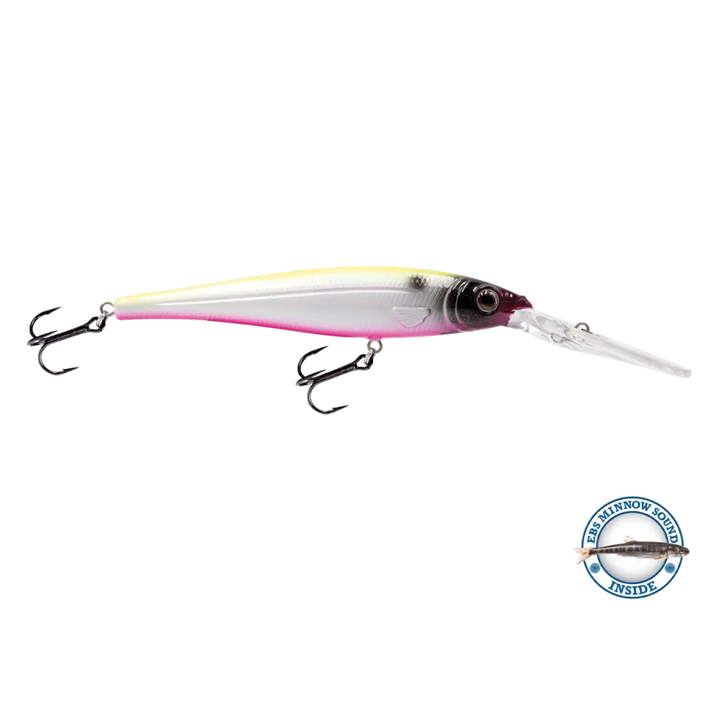 Walleye Minnow 111 Crankbait – EBS Sound Technology | Color & Sound: Yellow Sunrise / Pink Crush / Perch Blue Tiger