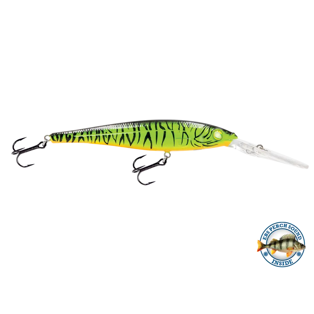 Walleye Minnow 111 Crankbait – EBS Sound Technology | Color & Sound: Yellow Sunrise / Pink Crush / Perch Blue Tiger