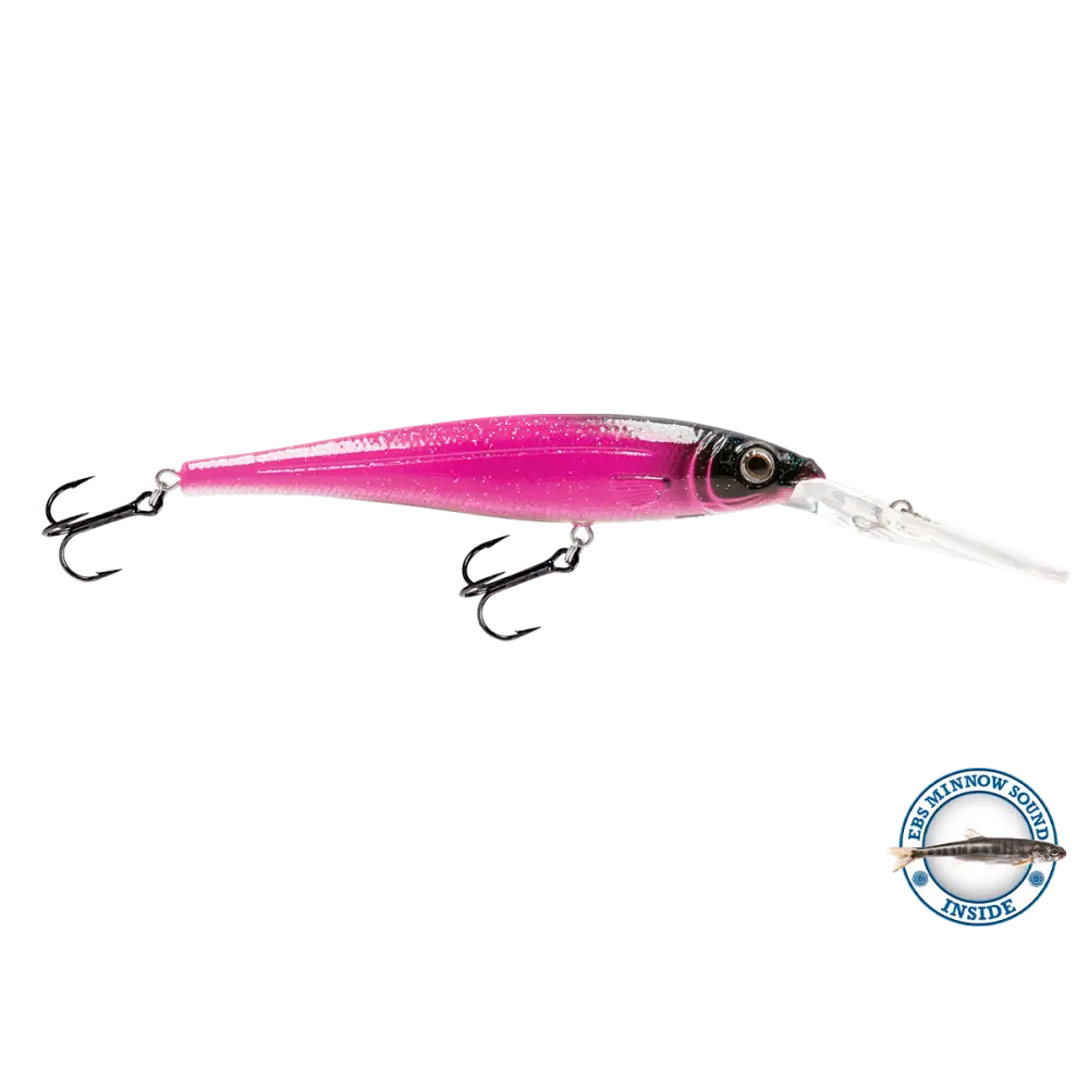 Walleye Minnow 111 Crankbait – EBS Sound Technology | Color & Sound: Yellow Sunrise / Pink Crush / Perch Blue Tiger