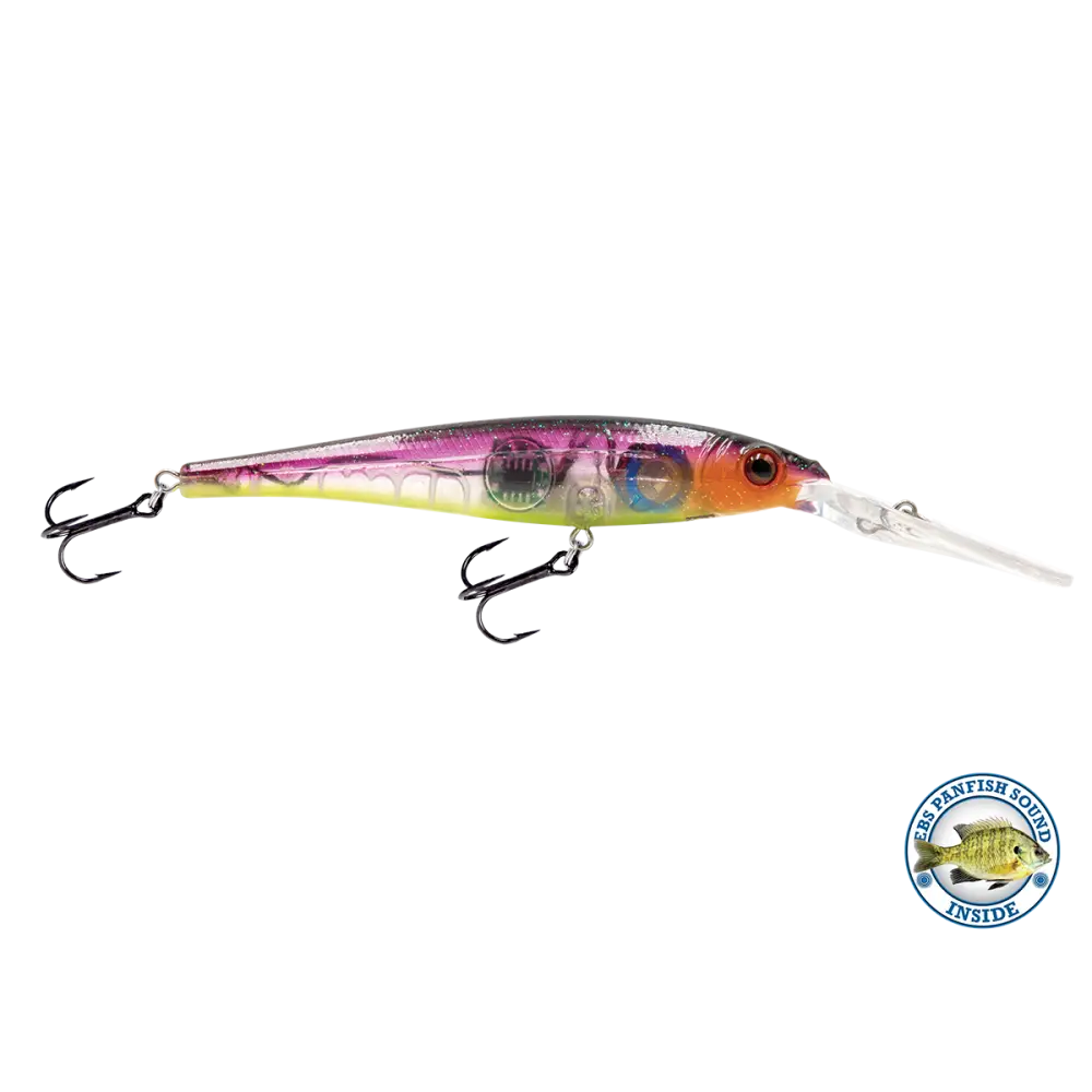 Walleye Minnow 111 Crankbait – EBS Sound Technology | Color & Sound: Yellow Sunrise / Pink Crush / Perch Blue Tiger